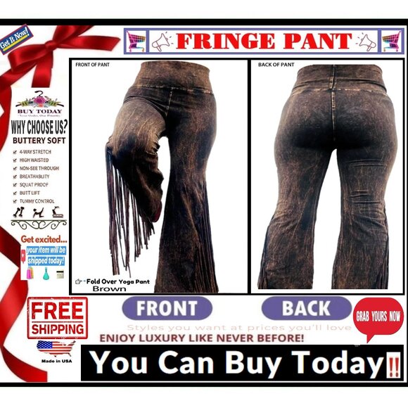 Bully Pants - ✅ BULLY Fold Over FRINGE ➕🆒 LEGGING PANT High Waist Mineral Wash 💸BUY NOW‼️🟢